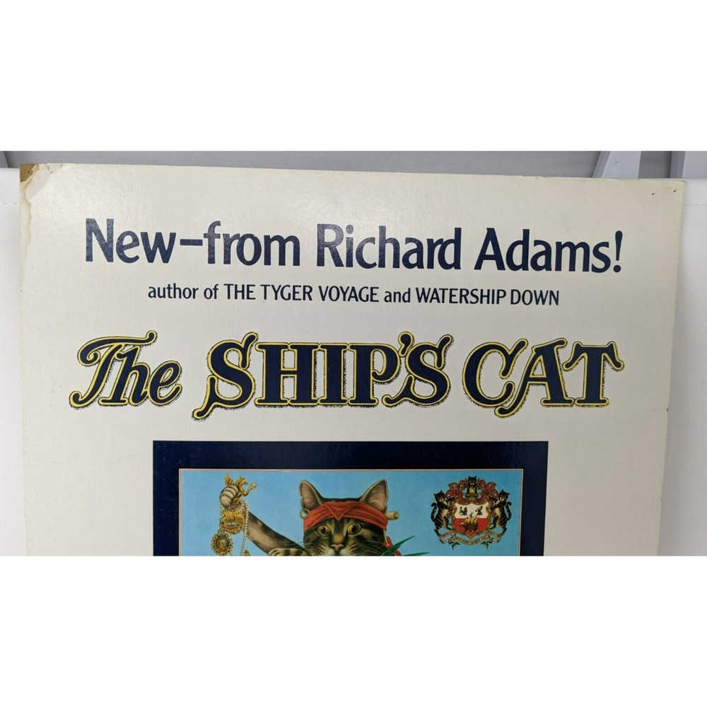 Richard Adams The‎ Ship's Cat Watership Down Book Store Display Sign Standee VTG - Picture 2 of 12